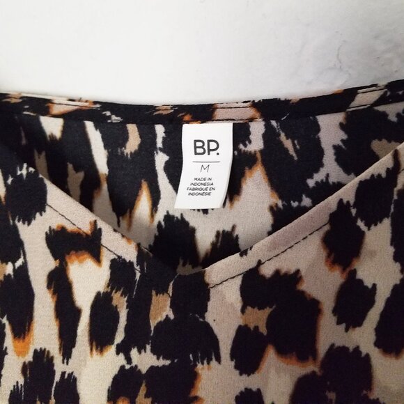 BP Nordstrom Leopard Midi Slip Dress M Side Slit Animal Print Y2K Retro Chic - Picture 8 of 12